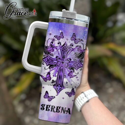 Jesus Christ Cross Faith Hope Love Family  - Stainless Steel Tumbler 40oz - Image 4