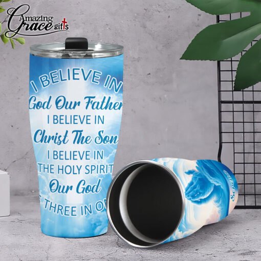 I Believe In God Our Father Christ The Son The Holy Spirit - Stainless Steel Tumbler 30oz - Image 5