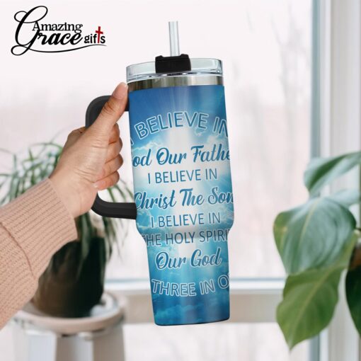 I Believe In God Our Father Christ The Son The Holy Spirit - Stainless Steel Tumbler 40oz - Image 2