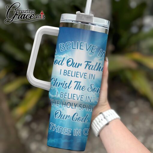 I Believe In God Our Father Christ The Son The Holy Spirit - Stainless Steel Tumbler 40oz - Image 4