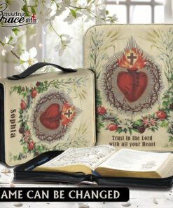 Jesus Sacred Heart Trust In The Lord With All Your Heart - Bible Cover XL