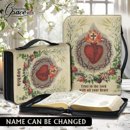 Jesus Sacred Heart Trust In The Lord With All Your Heart - Bible Cover 2XL