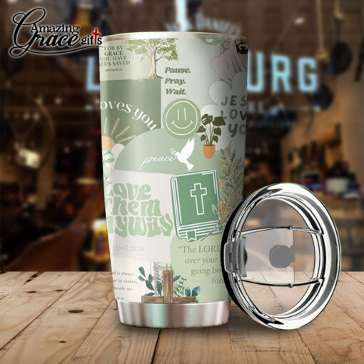 Jesus Is Light God Loves You - Stainless Steel Tumbler 20oz - Image 4