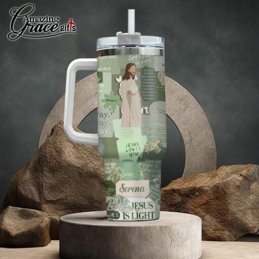 Jesus Is Light God Loves You - Stainless Steel Tumbler 40oz - Image 3