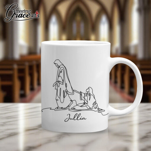 If You're Hanging On By A Thread Make Sure It's The Hem Of His Garment - White Mug 11oz - Image 2