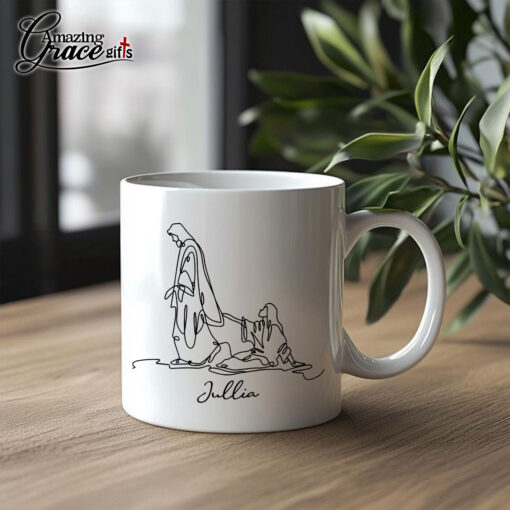 If You're Hanging On By A Thread Make Sure It's The Hem Of His Garment - White Mug 11oz - Image 4