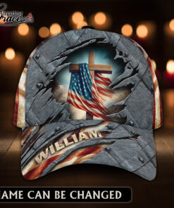 American Flag Jesus Christ Cross Patriotic Christian - Classic Cap