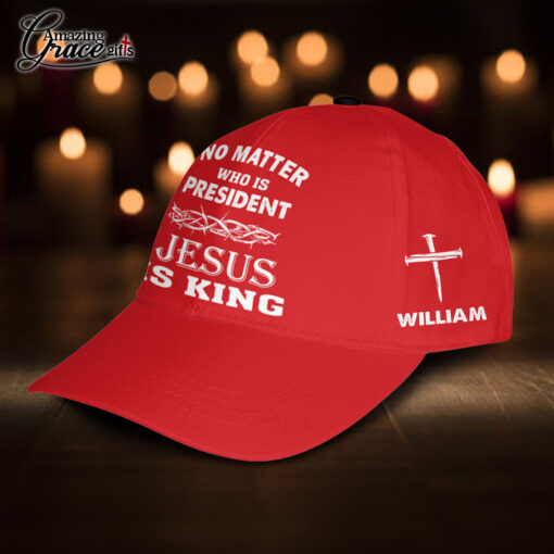 American Flag No Matter Who Is President Jesus Is King - Classic Cap - Image 2