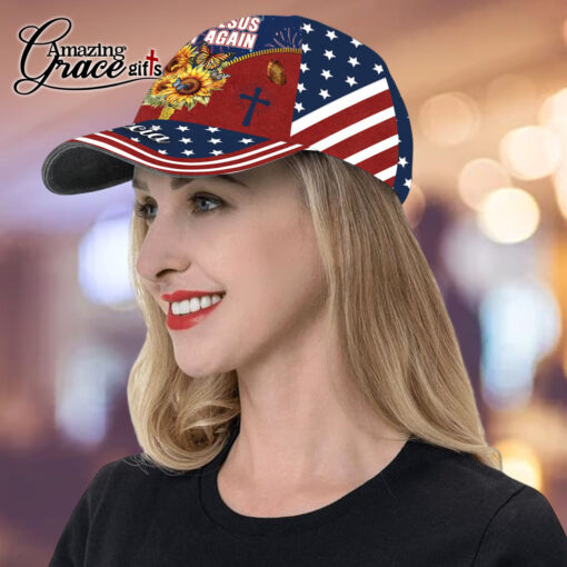 American Flag Make Jesus First Again - Classic Cap - Image 5