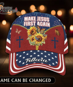 American Flag Make Jesus First Again - Classic Cap