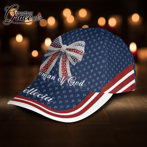 American Flag Cute Coquette Jesus Christ Cross - Classic Cap - Image 2