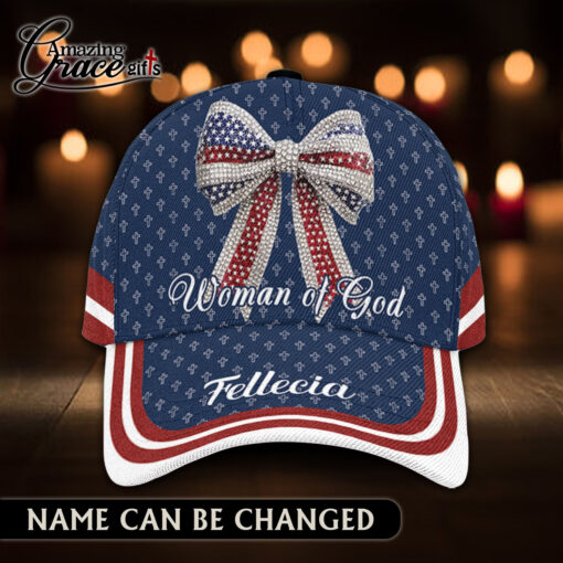 American Flag Cute Coquette Jesus Christ Cross - Classic Cap