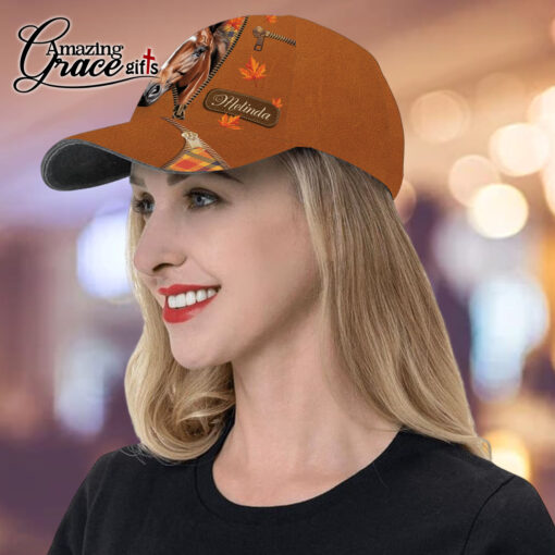 Autumn Fall Jesus Christ Horse Fall In Jesus He Never Leaves - Classic Cap - Image 5