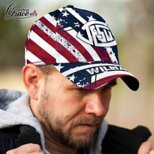 American Flag Jesus Christ Fish Patriotic Christian - Classic Cap - Image 4