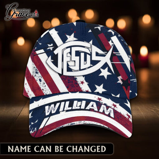 American Flag Jesus Christ Fish Patriotic Christian - Classic Cap