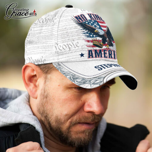 American Flag Mighty Eagle No King In America Patriotic Christian - Classic Cap - Image 4