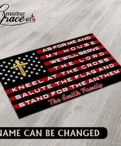 American Flag As For Me And My House We Will Serve The Lord - Doormat 60*90CM