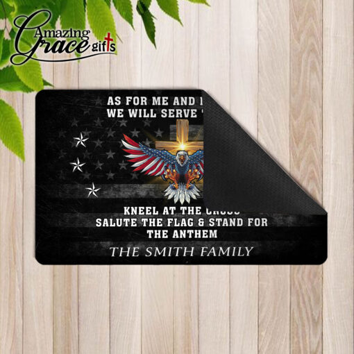 Mighty Eagle American Flag As For Me And My House We Will Serve The Lord - Doormat 60*90CM - Image 5