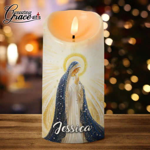 Virgin Mary Jesus Christ's Mother Amazing Grace - LED Candle - Image 2