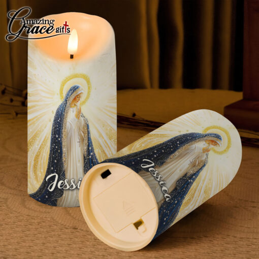 Virgin Mary Jesus Christ's Mother Amazing Grace - LED Candle - Image 3