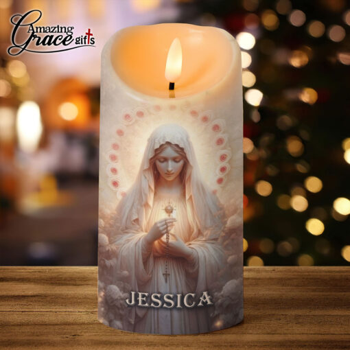 Jesus Christ's Mother Virgin Mary Praying - LED Candle - Image 2