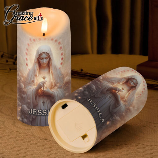 Jesus Christ's Mother Virgin Mary Praying - LED Candle - Image 3