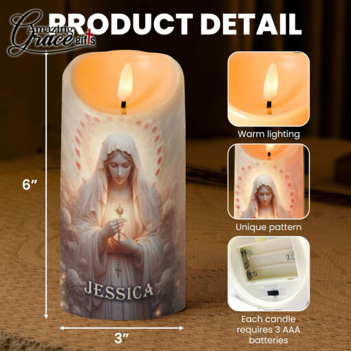 Jesus Christ's Mother Virgin Mary Praying - LED Candle - Image 5