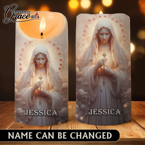 Jesus Christ's Mother Virgin Mary Praying - LED Candle