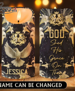 Jesus Christ Dove God Shed His Grace On Thee - LED Candle