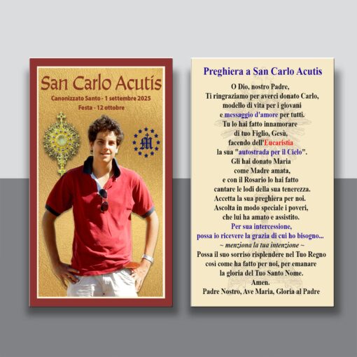 Preghiera per San Carlo Acutis - Carta Metallica Stampata - AGG2890 - Image 4