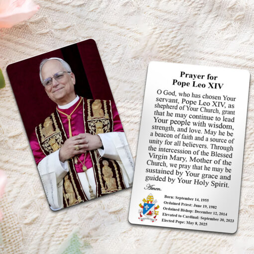 Prayer For Pope Leo XIV - Printed Metal Card - AGG2888 - Image 2