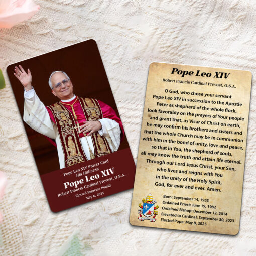 Prayer For Pope Leo XIV - Printed Metal Card - AGG2889 - Image 2